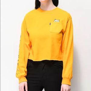Rip N Dip Yellow Cropped Long Sleeve